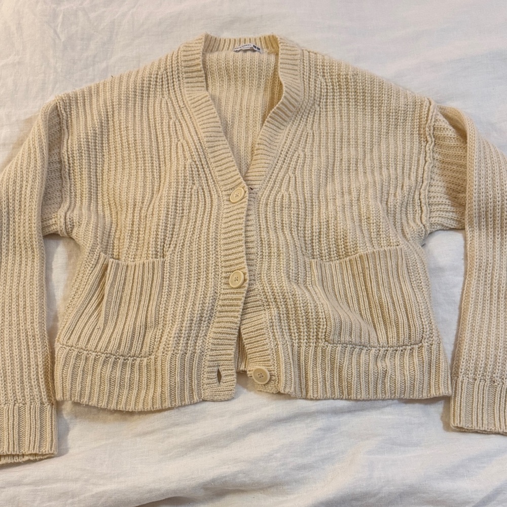 Cozy Cream Knit Cardigan from JW Anderson x Uniqlo, womens S